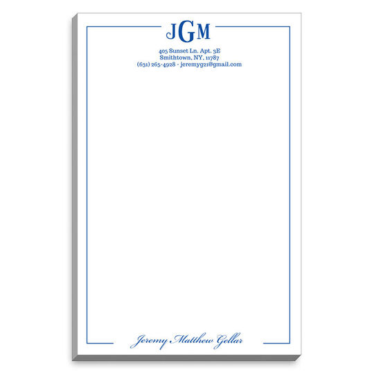 Monogram with Script Name Notepads